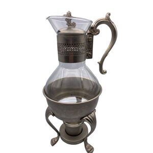 Provincetown Pewter F.B. Rogers Coffee Tea Server Carafe with‎ Stand